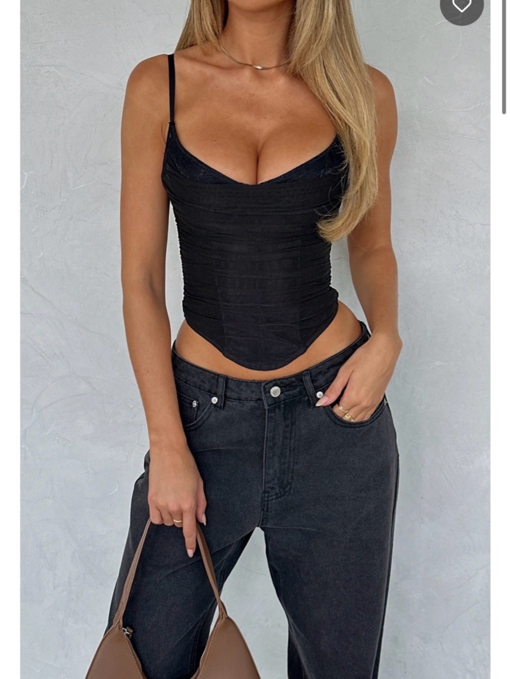 White Fox Boutique Heavenly Hour Bustier Black SZ XS NWT